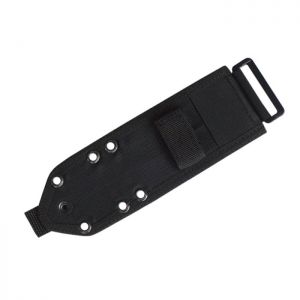 ESEE 3P-MB-B Fixed Blade Black Coated Knife with Black Plastic Molded Sheath and Grey Micarta Handle